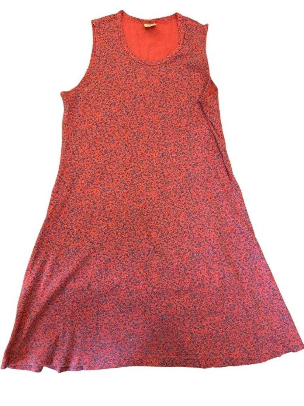 Vintage Varsity Sport Womens Dress Size Lg Sleeveless Ditsy Floral USA